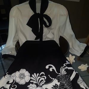 Black & White outfit Ann Taylor skirt sz 8